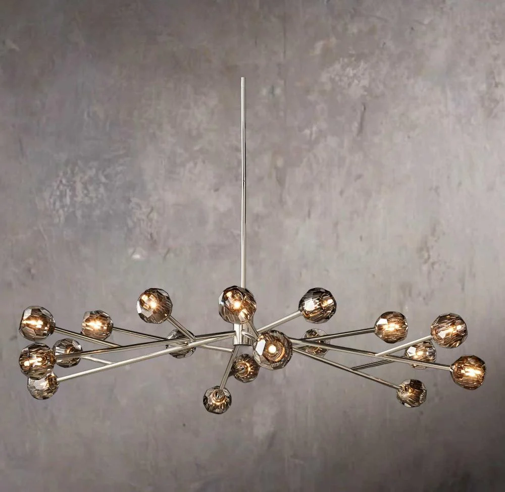 Crystal Orb Smoky Glass Round Chandelier 72" - Image 2