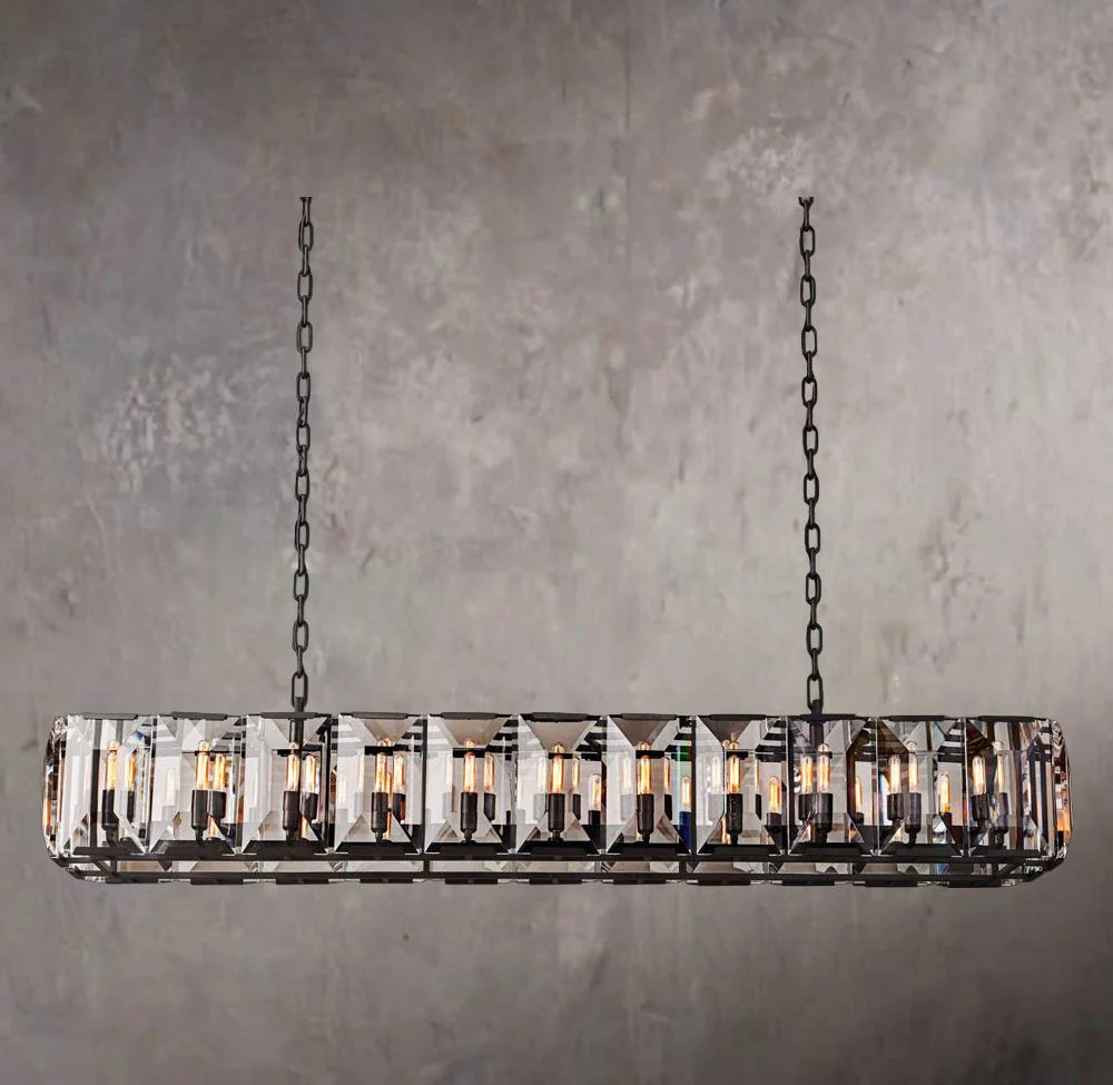 Harlowe Crystal Rectangular 74" Chandelier - Image 3