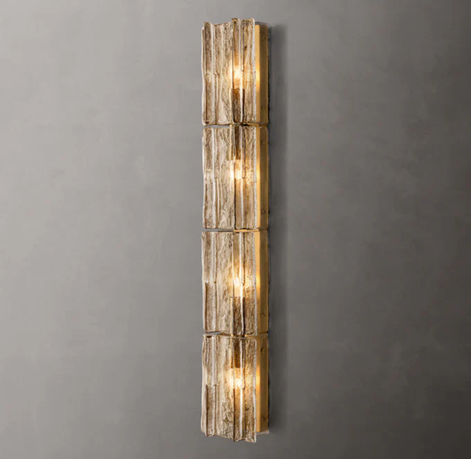Gridded Smoke Glass Grand Wall Sconce - Image 2