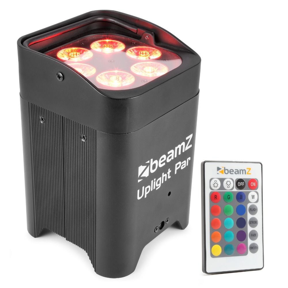 Beamz BBP96 6x12W Battery Wireless DMX Uplight PAR - Image 1