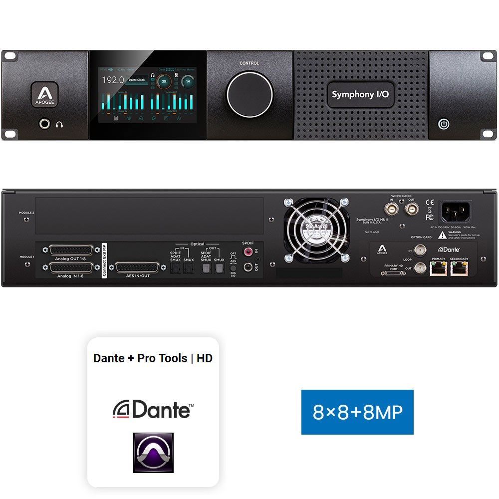 Apogee Symphony I/O MKII 8x8+8MP Configuration Dante + PT HD Audio Interface - Image 1