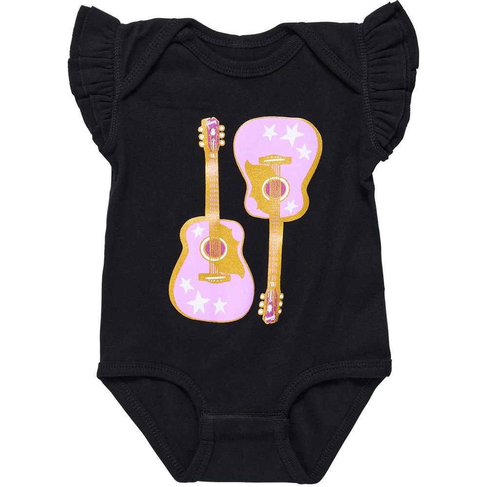 Gibson Pink Guitar Baby Onesie (Black) 6/12M - Image 1