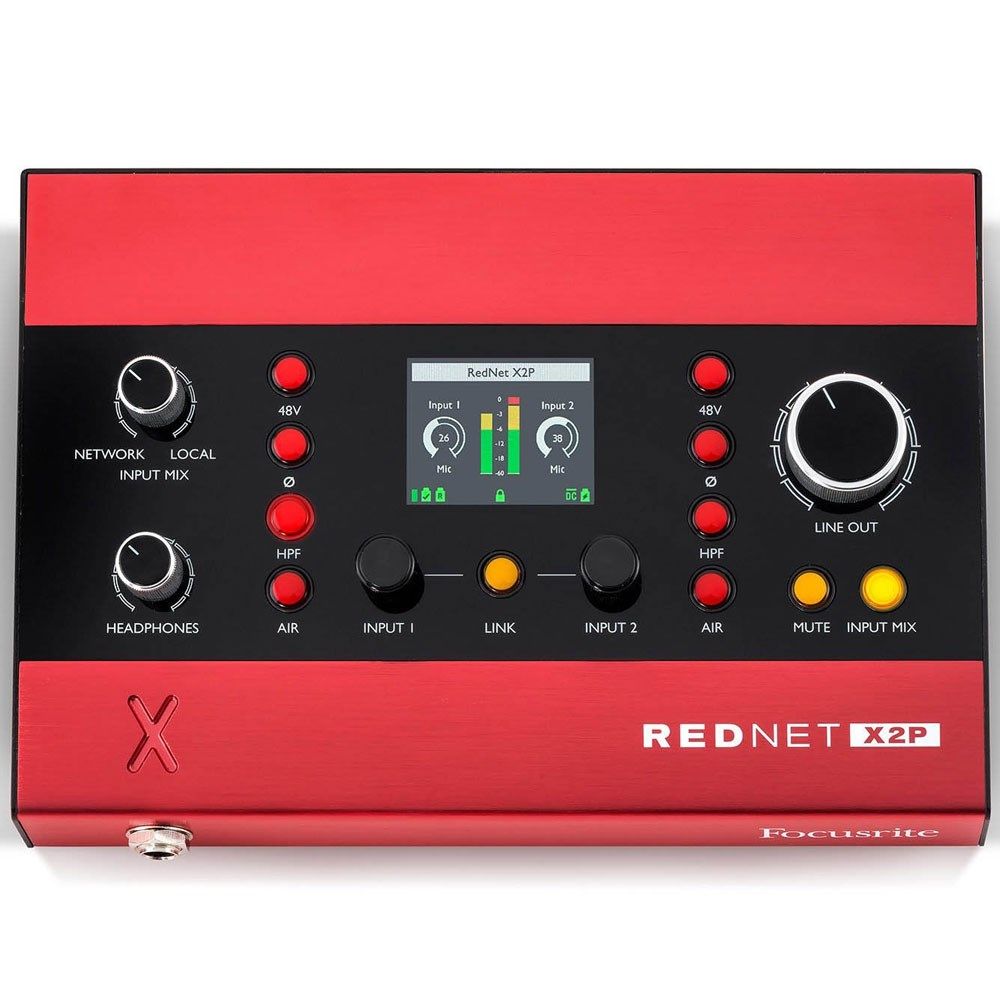 Focusrite RedNet X2P 2x2 Analogue I/O w/ 2x Mic Pres Headphone & Line Output - Image 1