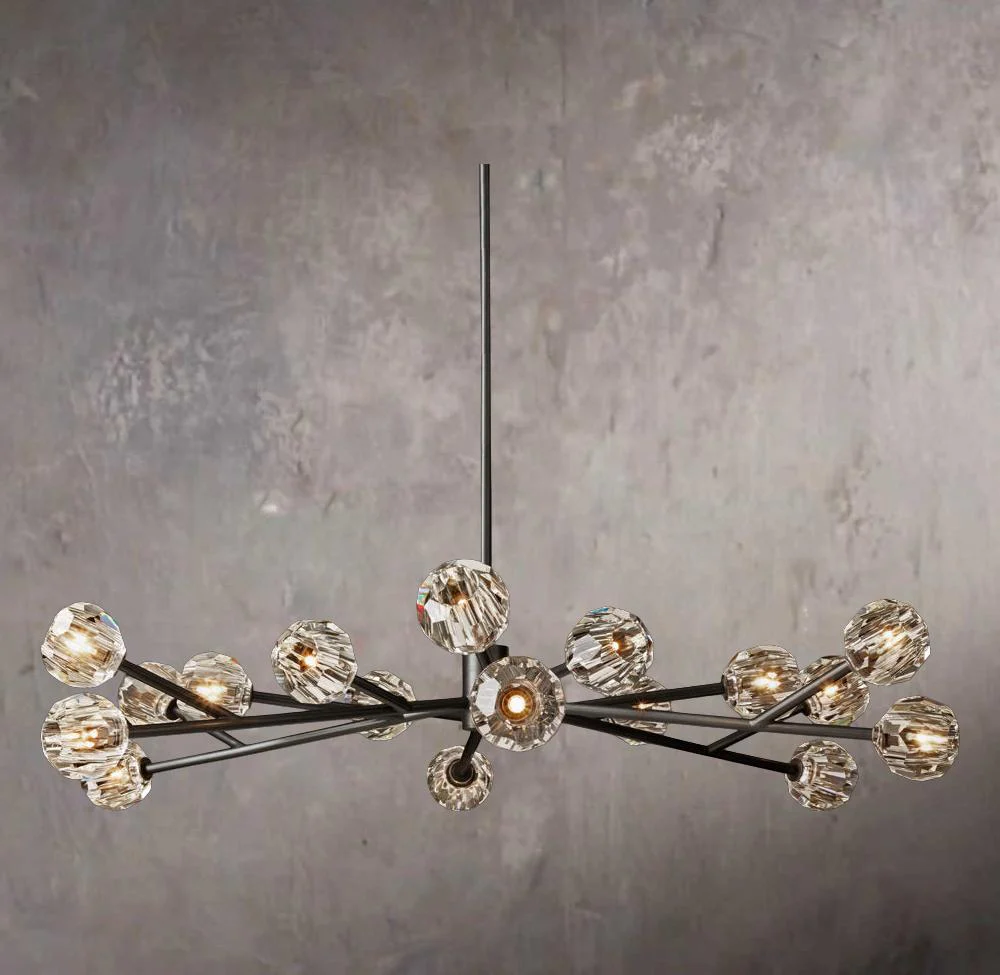 Crystal Sphere Clear Glass Circular Chandelier 60" - Image 3