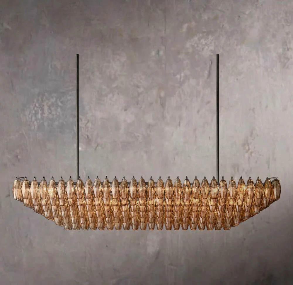 Chiara Tiered Rectangular Pendant Light with Smoke Glass 74" - Image 2