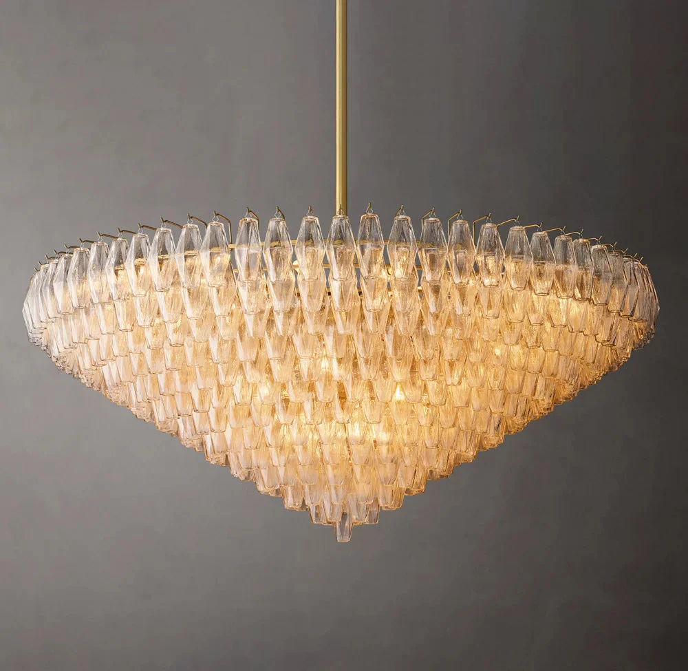 Chiarias Crystal Glass Layered Round Chandelier 62" - Image 3