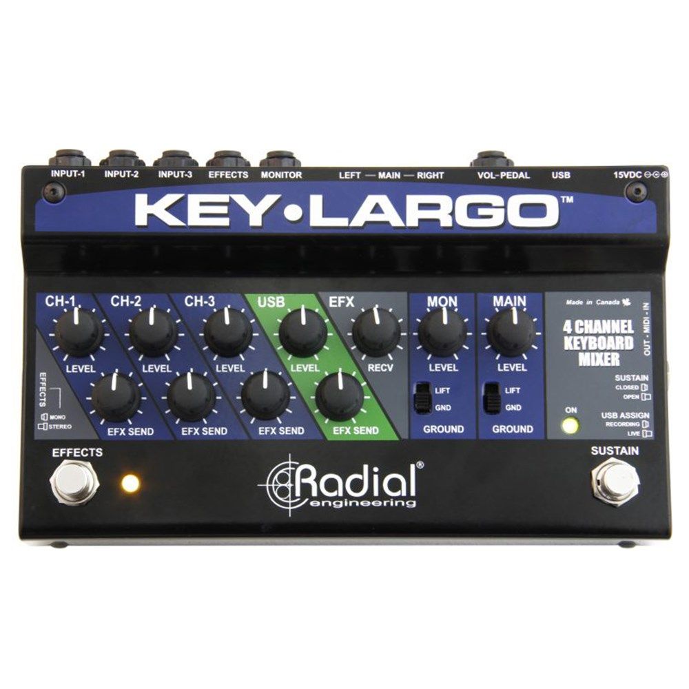Radial Key Largo Keyboard Mixer, USB Interface & Performance Pedal - Image 1