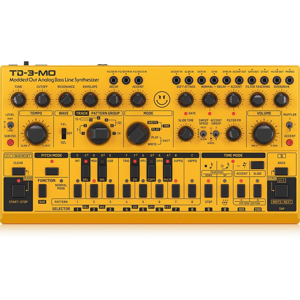 Behringer TD3 MO AM Modded Out Analog Bass Synthesizer (Yellow) - Image 1