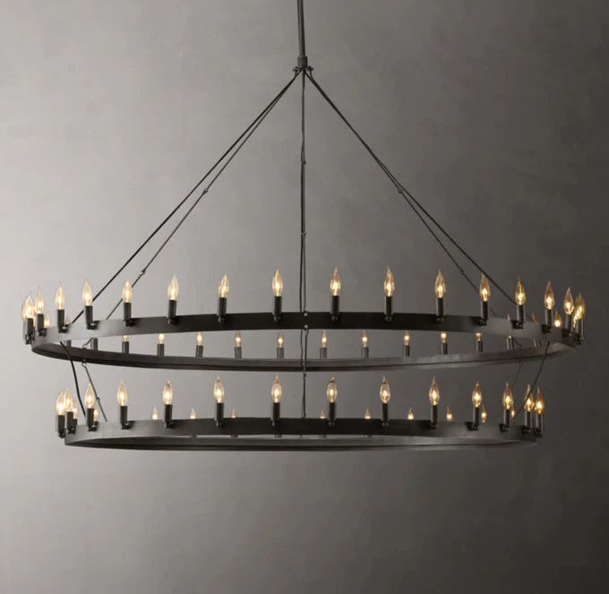 Camino Retro Two-Tier Candelabra Chandelier 71" - Image 2