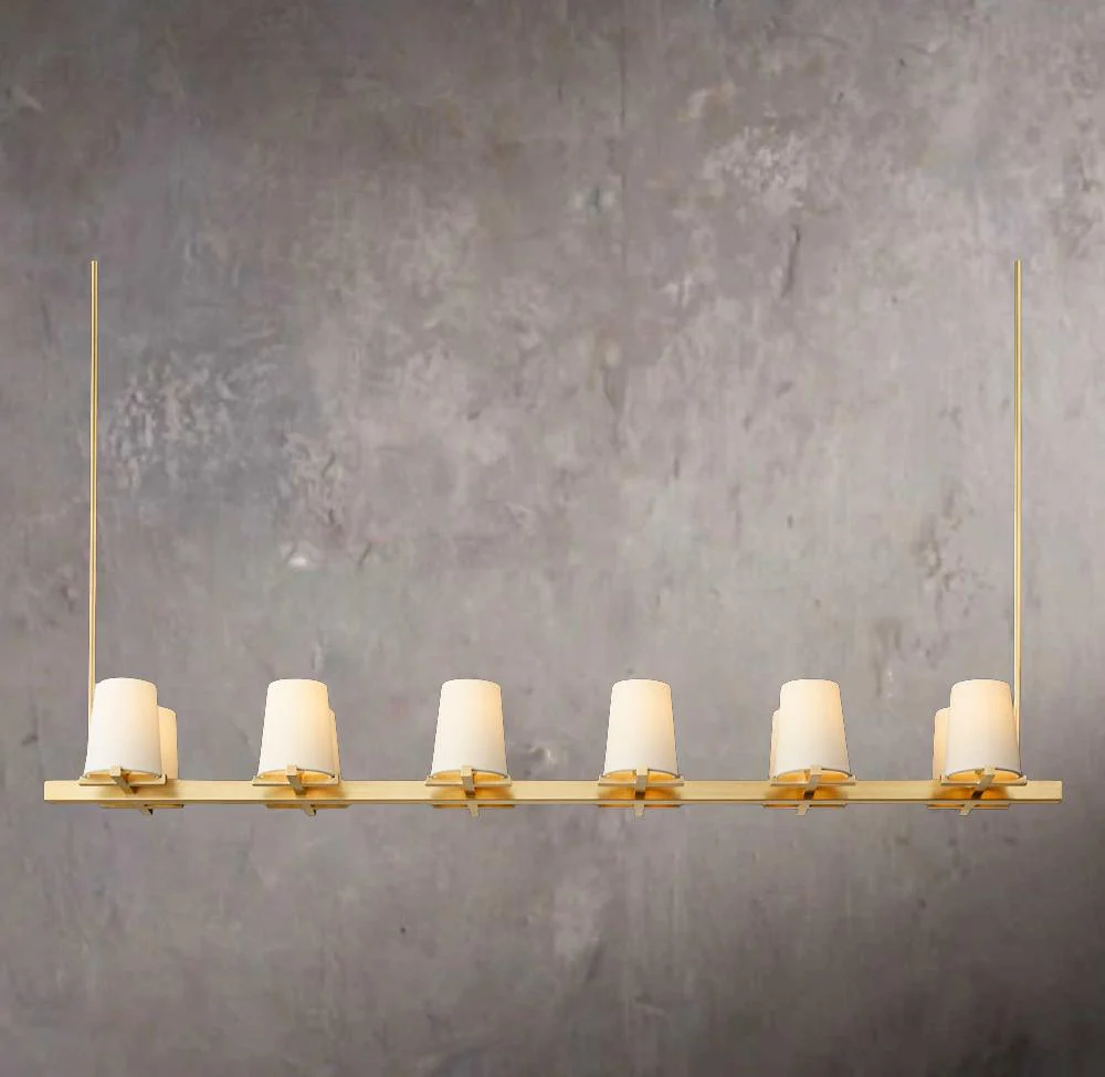 Pauilac Textile Shade Linear Chandelier 60" - Image 1