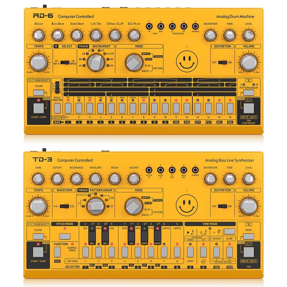 Behringer Acid Pack w/ RD6 Drum Machine & TD3 Bass Line Synth (Yellow) - Image 1
