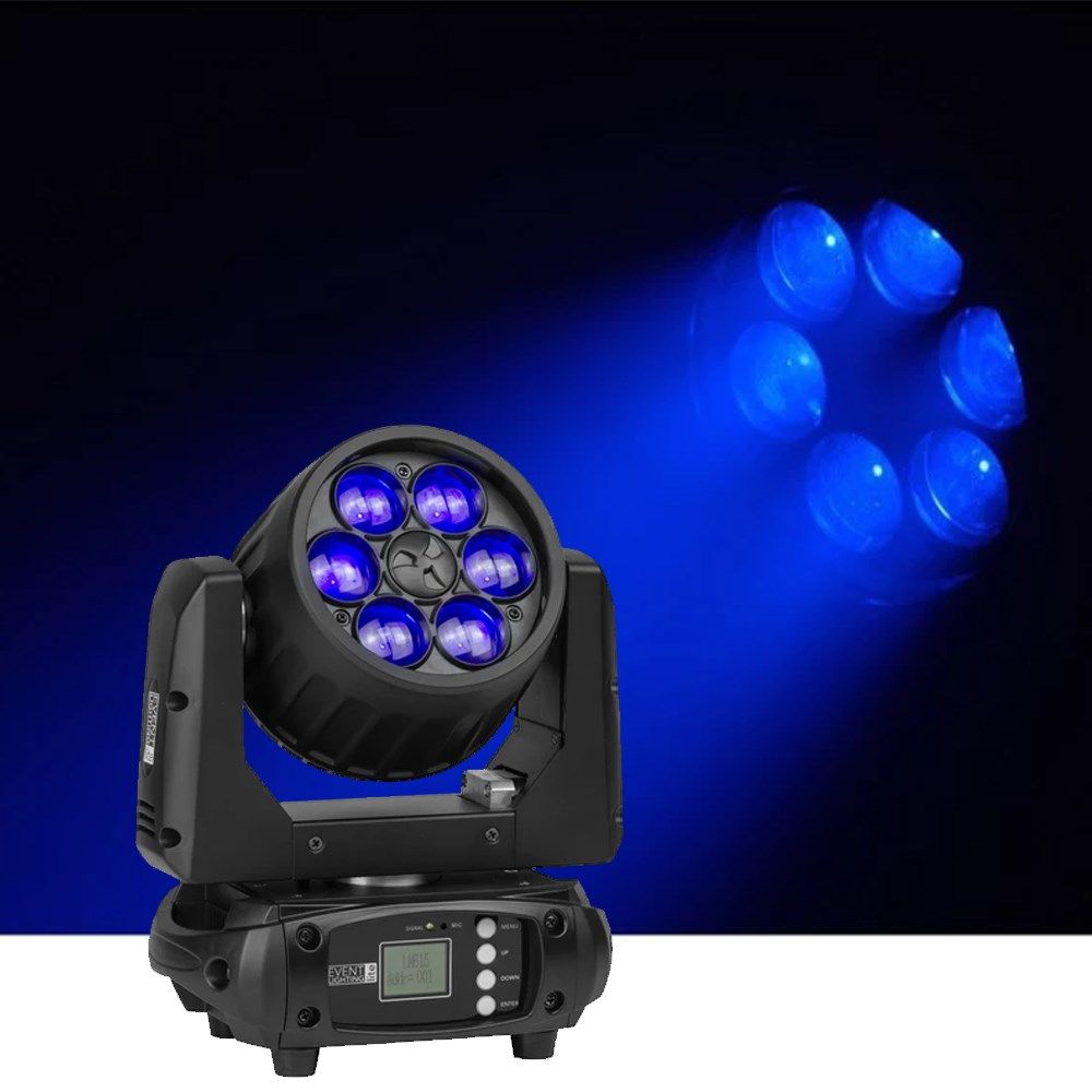 Event Lighting Lite LM6X15 6x15W RGBW Moving Head Zoom Wash - Image 1