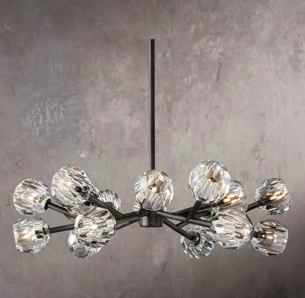 Crystal Sphere Clear Glass Round Chandelier 36" - Image 3