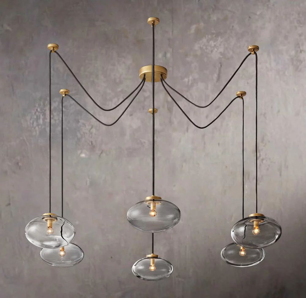 Cabretti Crystal Glass Hanging Chandelier 84" - Image 1