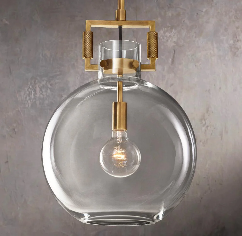 Industrial Rustic Glass Globe Hanging Pendant Lamp - Image 1