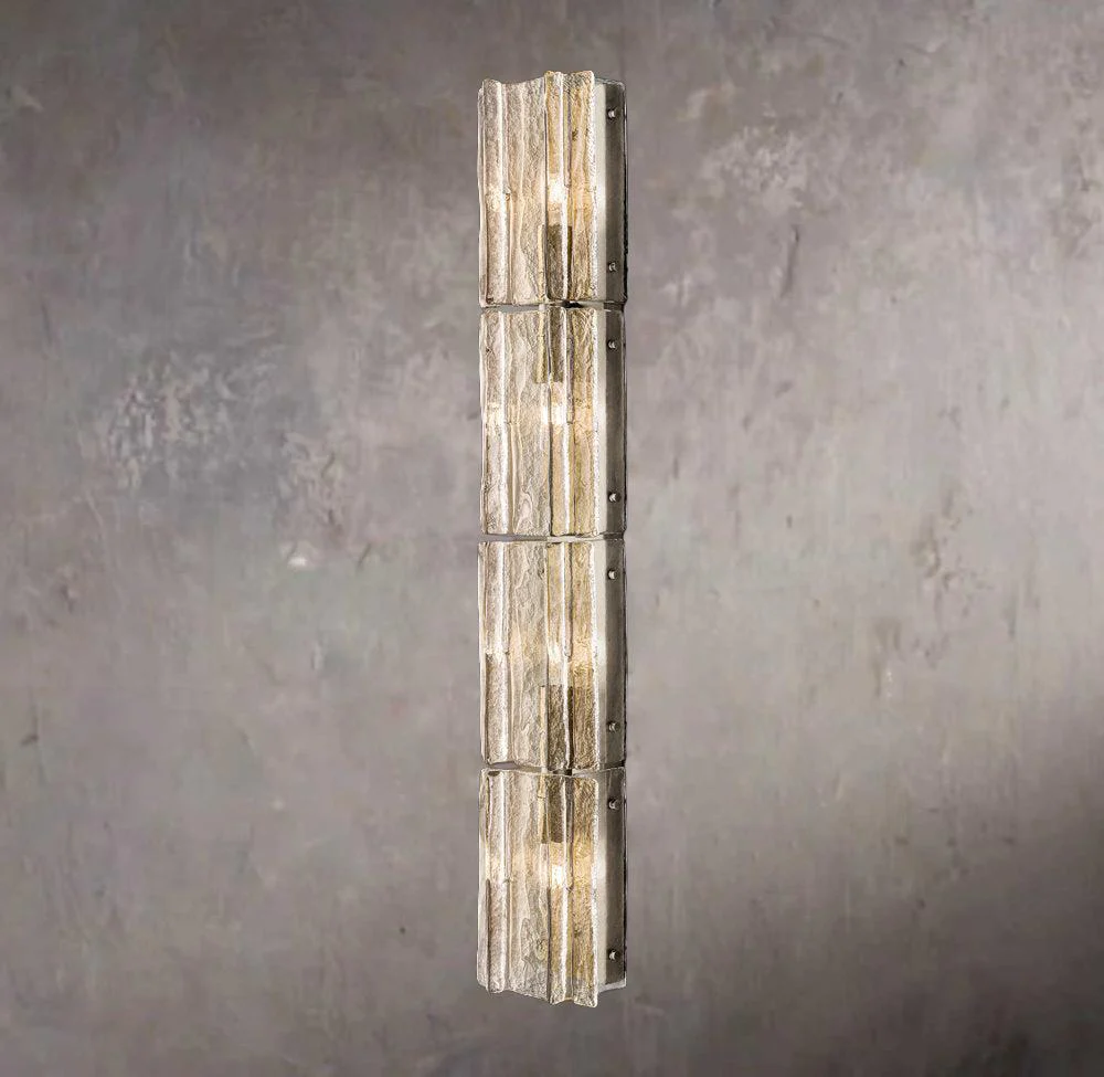 Gridded Clear Glass Grand Wall Sconce - Image 2