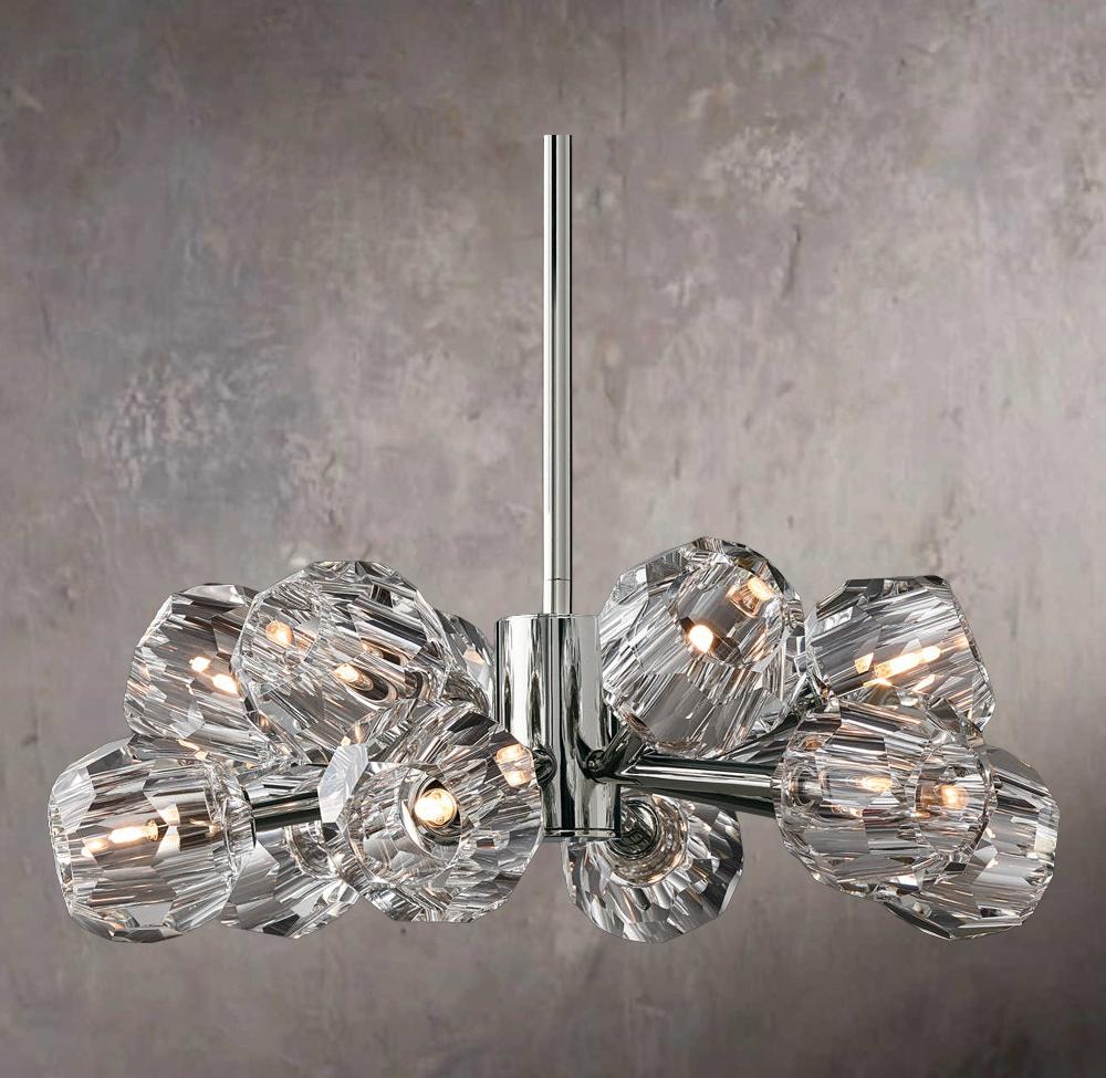 Crystal Sphere Clear Glass Round Chandelier 24" - Image 2