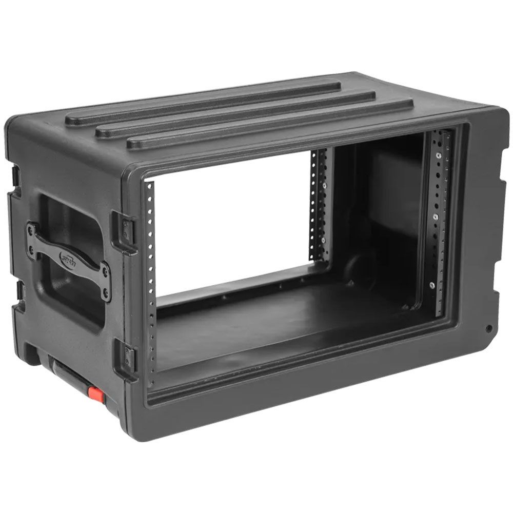 SKB 1SKB-R6SW Roto-Moulded 6U Shallow Rack Case w/Telescopic Handle and Wheels - Image 1