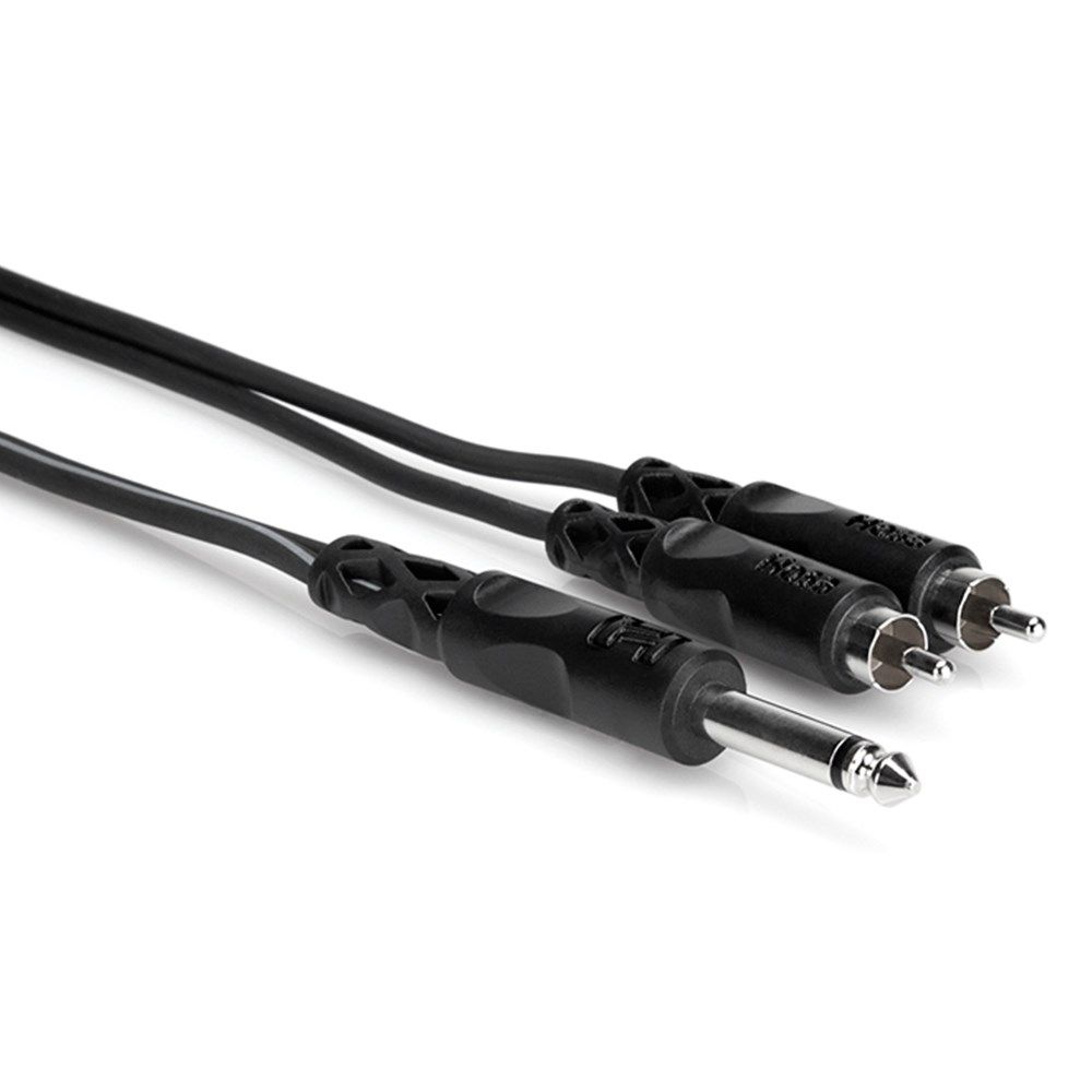 Hosa CYR-102 1/4" TS to Dual RCA Y-Cable (2m) - Image 1