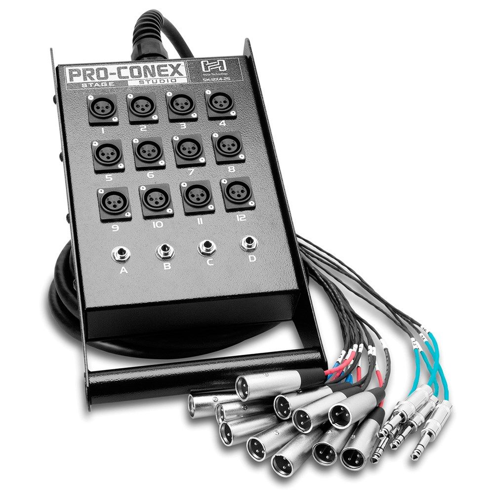 Hosa SH-12X425 12-In/4-Out Pro-Conex Stage Box Snake (25ft) - Image 1