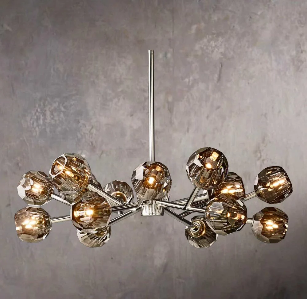 Crystal Orb Smoke Glass Round Chandelier 36" - Image 2