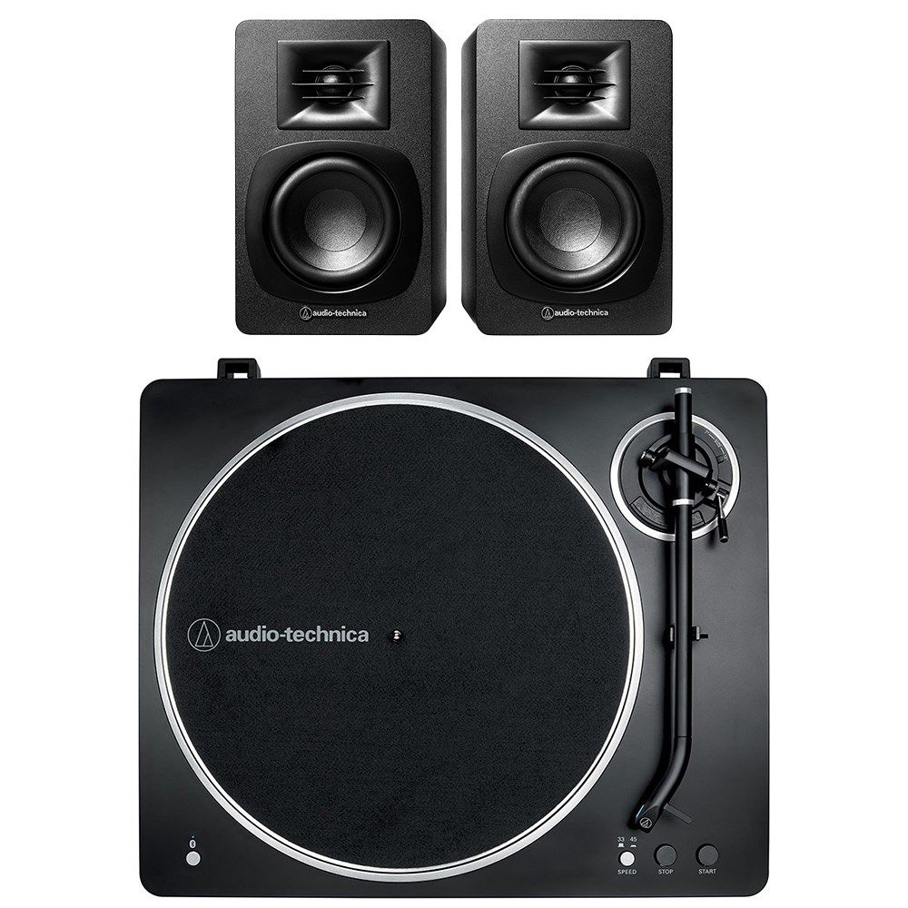 Audio Technica LP70X BT Turntable Bundle w/ SP3X Speakers (Black/Silver) - Image 1