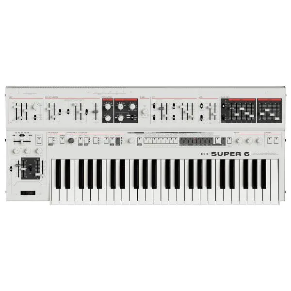 UDO Audio Super 6 12-Voice Polyphonic Analog-Hybrid Synth w/ FM & Wavetable (White) - Image 1