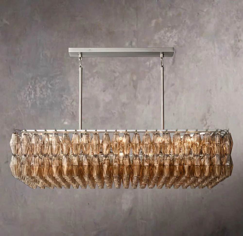 Chiara Rectangular Smoke Glass 54" Chandelier - Image 2