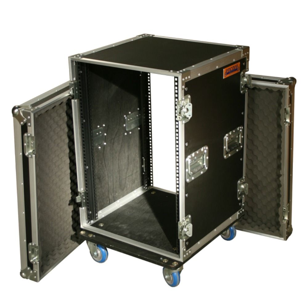 Encore Show Case RM-R16U 16RU 19" Rack Mount Case w/ Castors (Black) - Image 1