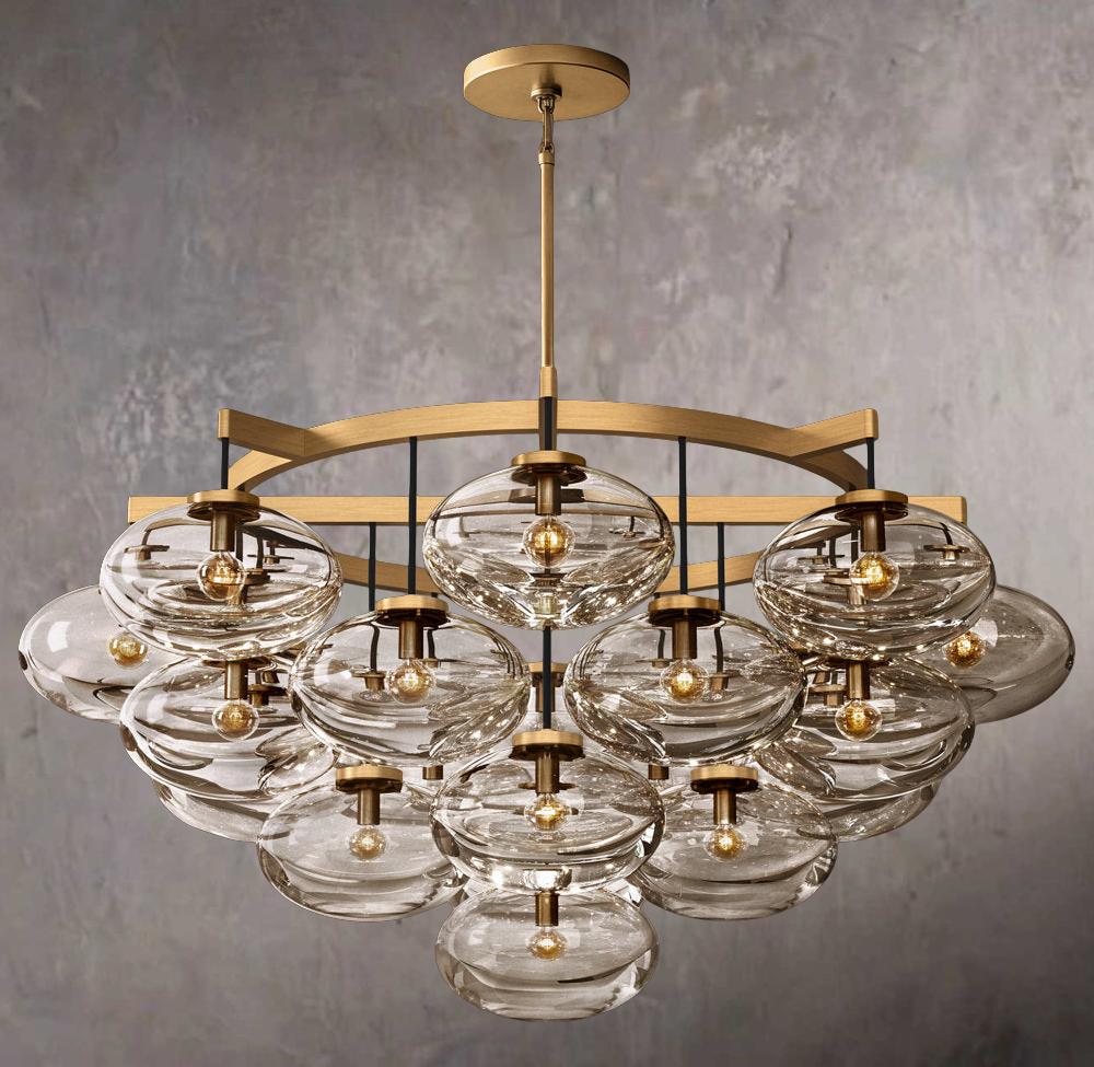 Cabrette Transparent Glass Circular Chandelier 48″