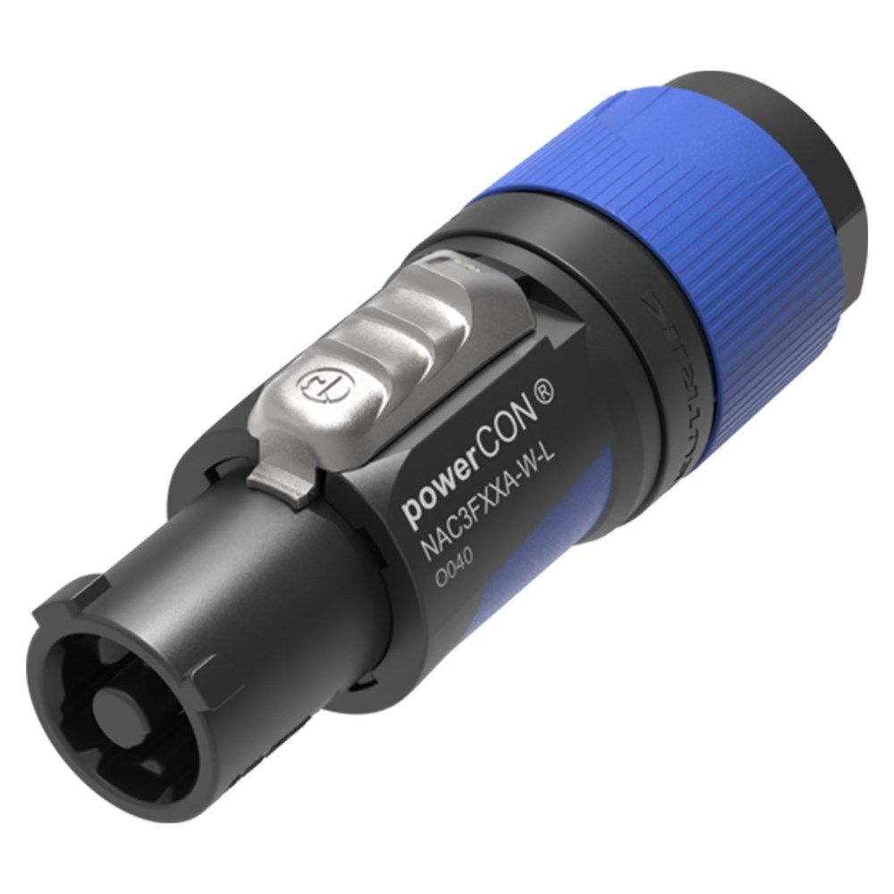 Neutrik NAC3FXXA-W-L powerCON Cable Connector Power In OD 10-16mm (Blue) - Image 1