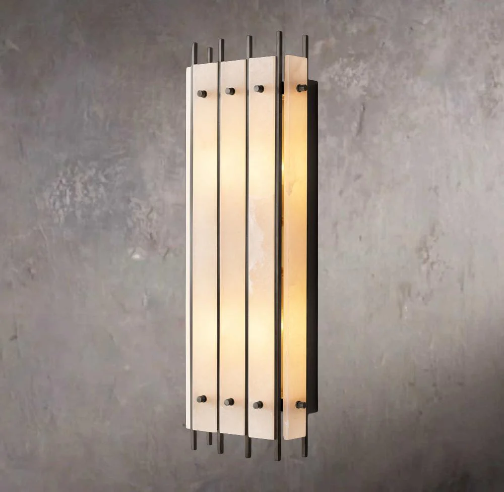 San Marcos Alabaster Grand Rectangular Wall Sconce - Image 3