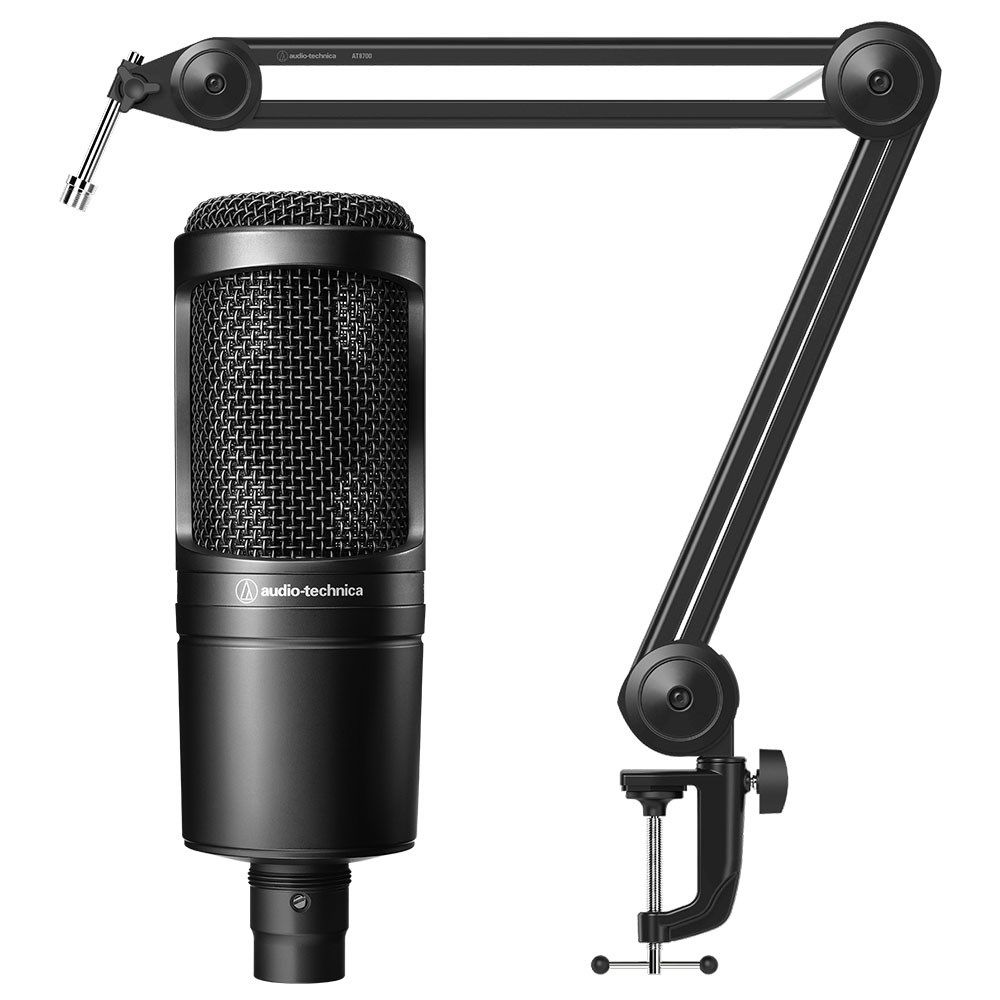Audio Technica AT2020 Cardioid Condenser Microphone w/ Boom Arm - Image 1