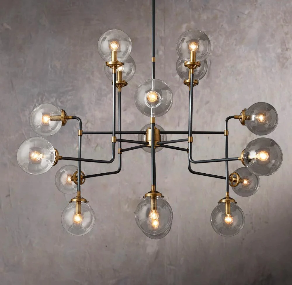 Bistro Sphere Transparent Glass Pendant Light 56″