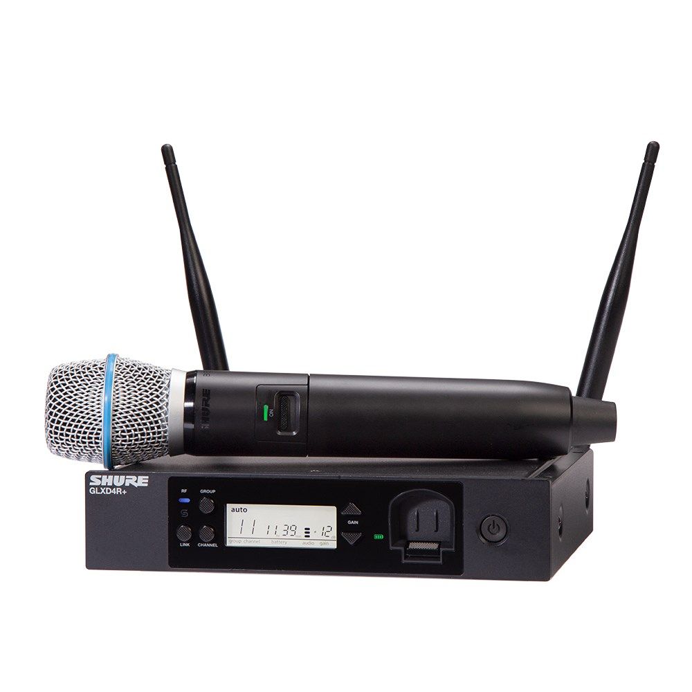 Shure GLXD24R+ / B87A Digital Wireless Rack System w/ BETA87A Vocal Microphone - Image 1