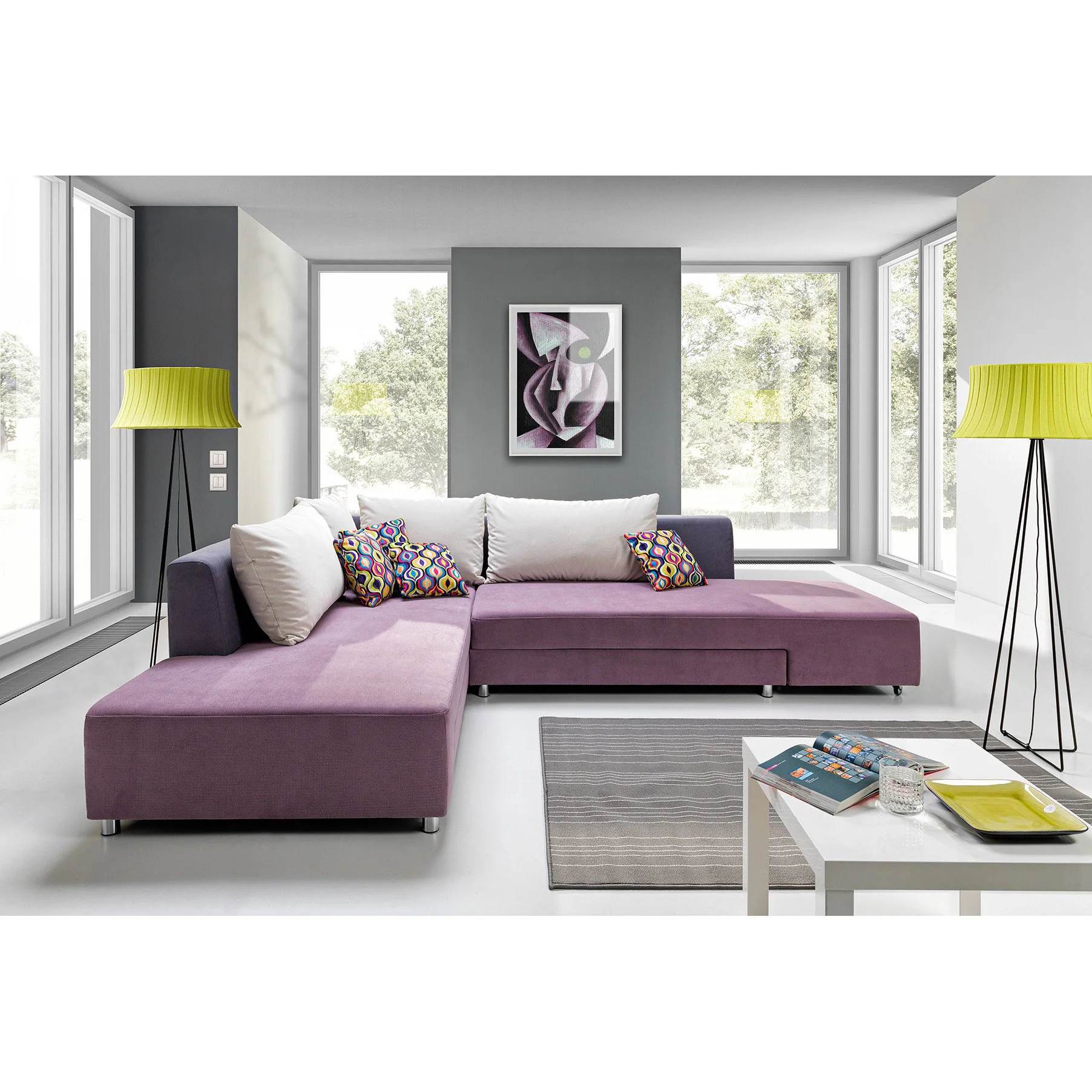 ركنة سرير خشب زان 200×265سم - ألوان متعددة - DECO253 - Image 1
