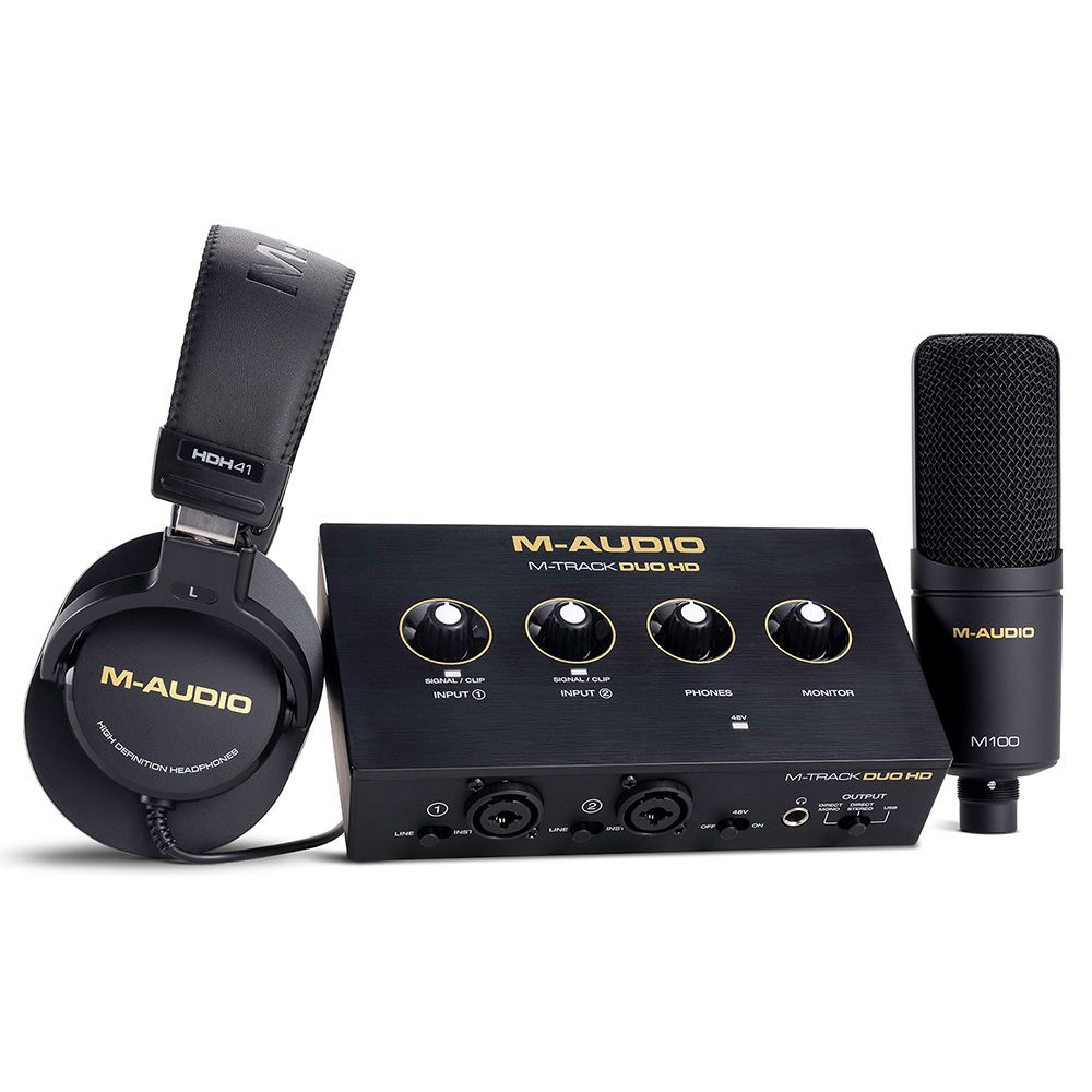 M Track DUO HD Producer Pack M TRACK Audio Interface w/Headphones and Studio Mic - Image 1
