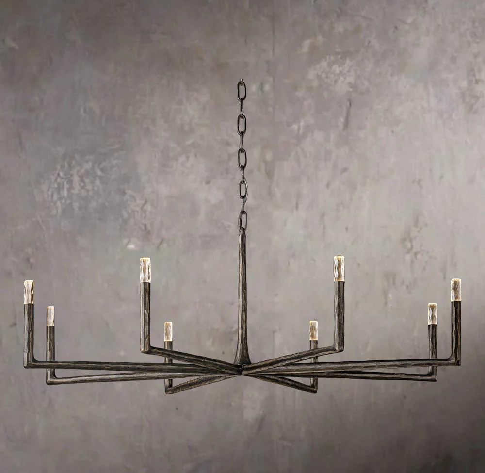 Sirene Smoke Glass Rectangular Chandelier 77″