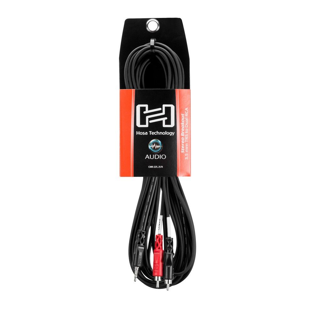 Hosa CMR225 Stereo Breakout 3.5 mm TRS to Dual RCA (25 ft)