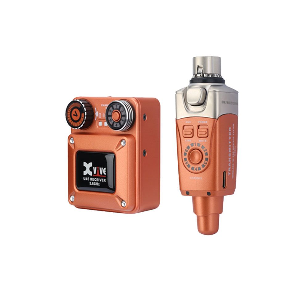 Xvive U45 Wireless In Ear Monitoring System 5.8GHz (Orange) - Image 1