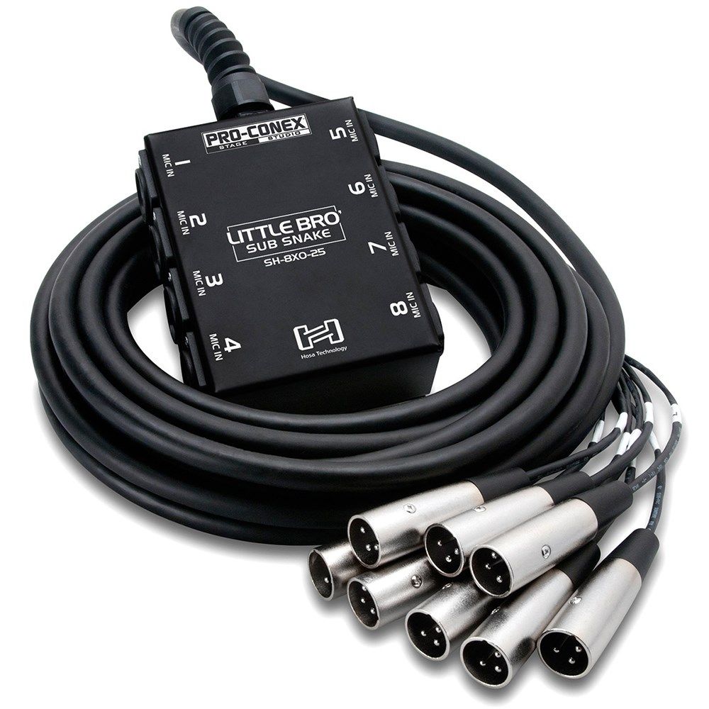 Hosa SH-8X0-25 8-In/0-Out Little Bro Sub Snake (25ft) - Image 1