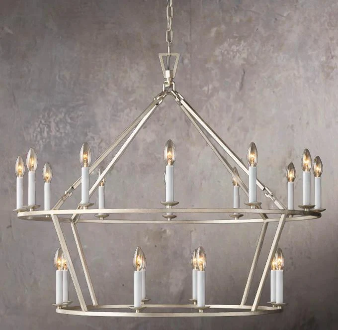 19TH C. BRITISH PIERCED DOUBLE-TIER CIRCULAR CHANDELIER 40" - Image 2
