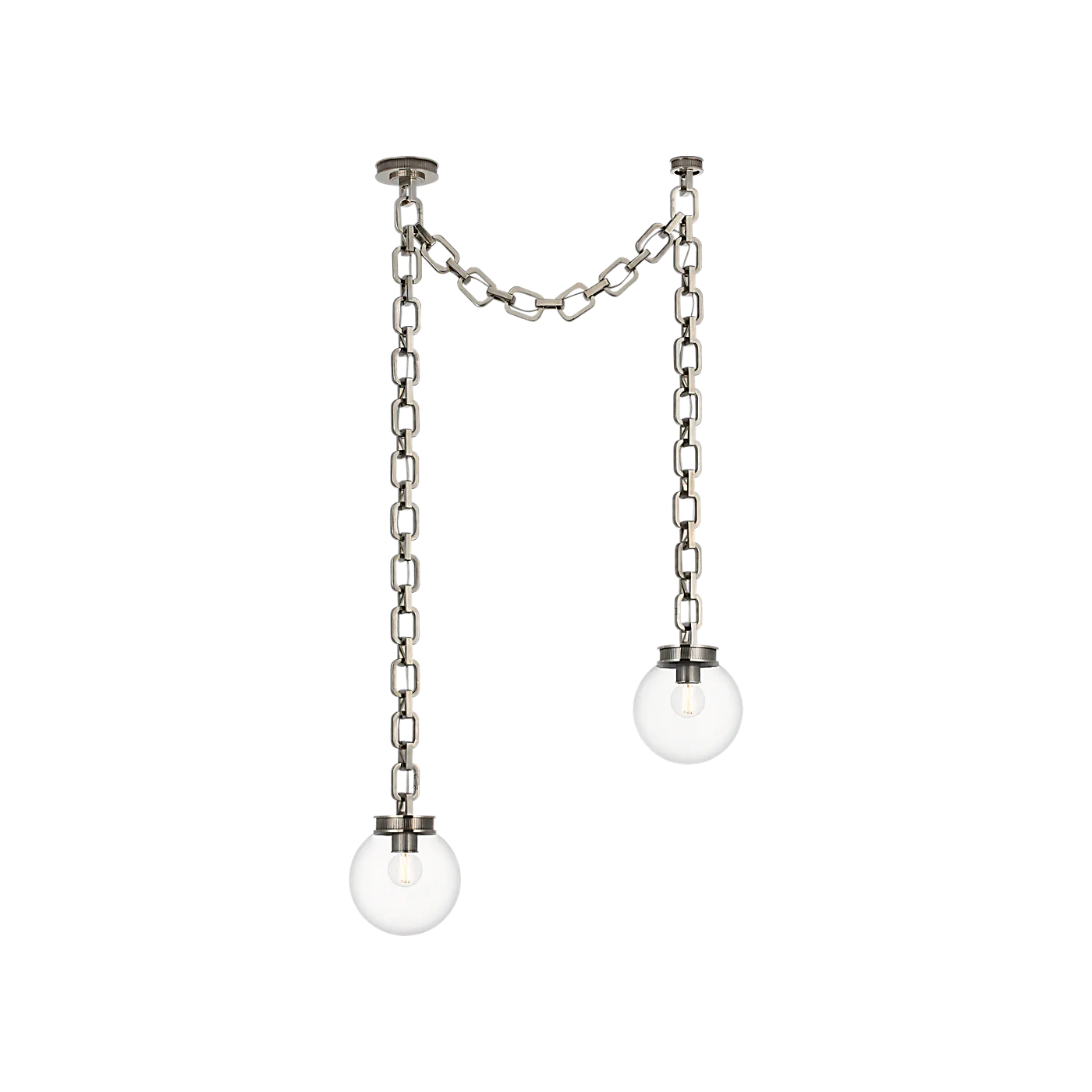 Bellamy 2 Light Statement Chain 8″ Globe Chandelier