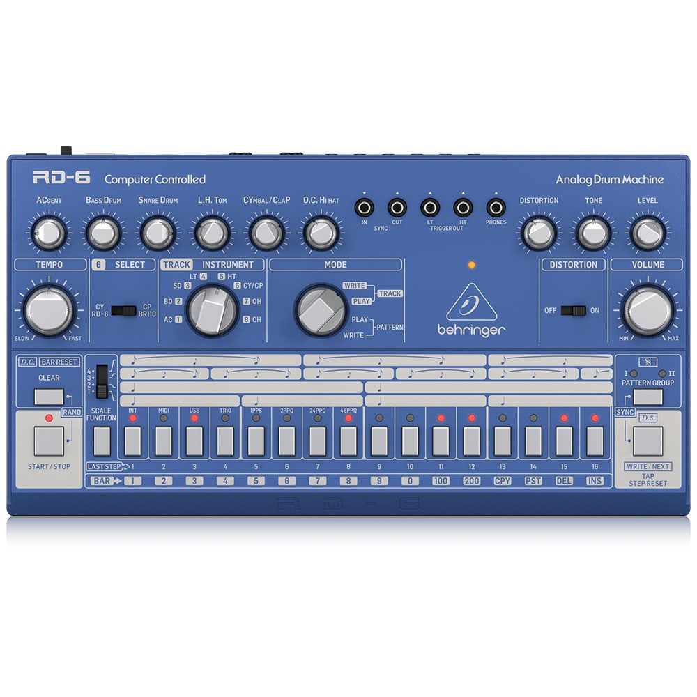 Behringer RD6 Classic 606 Analog Drum Machine w/ 16 Step Sequencer (Blue) - Image 1