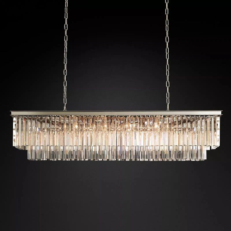 Ryalin Rectangular Glass Chandelier 59" - Image 3