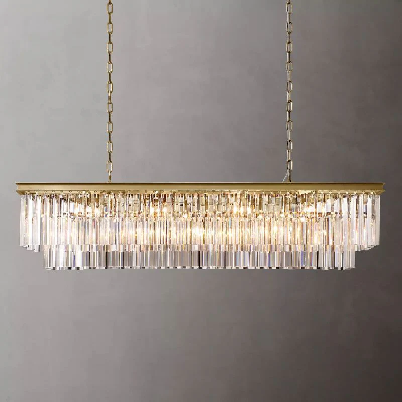 Ryalin Rectangular Glass Chandelier 59" - Image 1