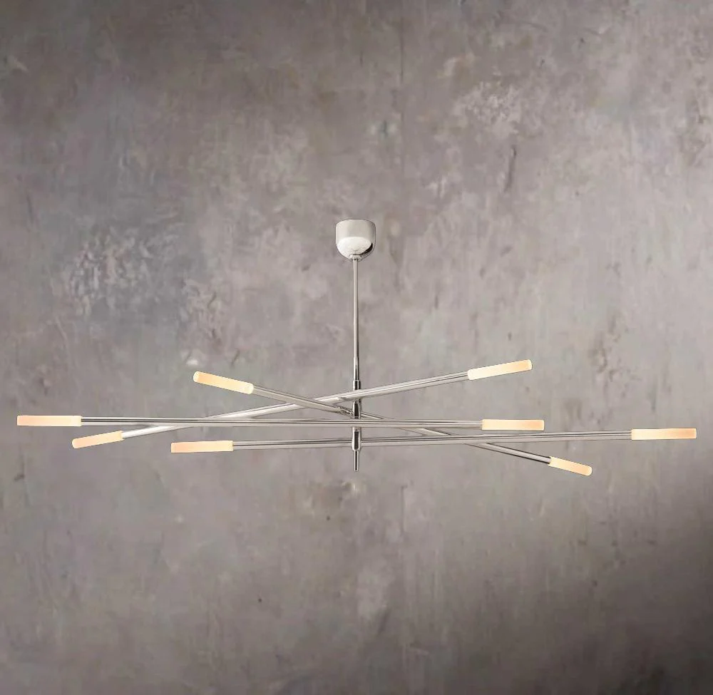 Roussea 8-Light Etched Mobile Rod Chandelier - Image 2