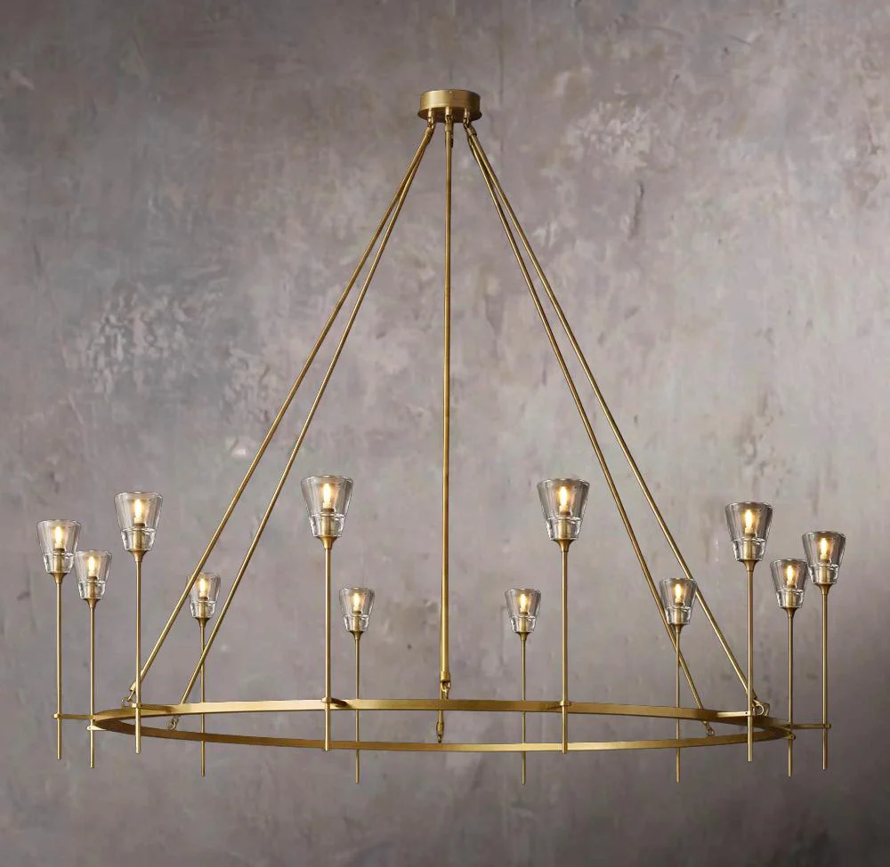 Glass Torch Round Chandelier 70" - Image 1