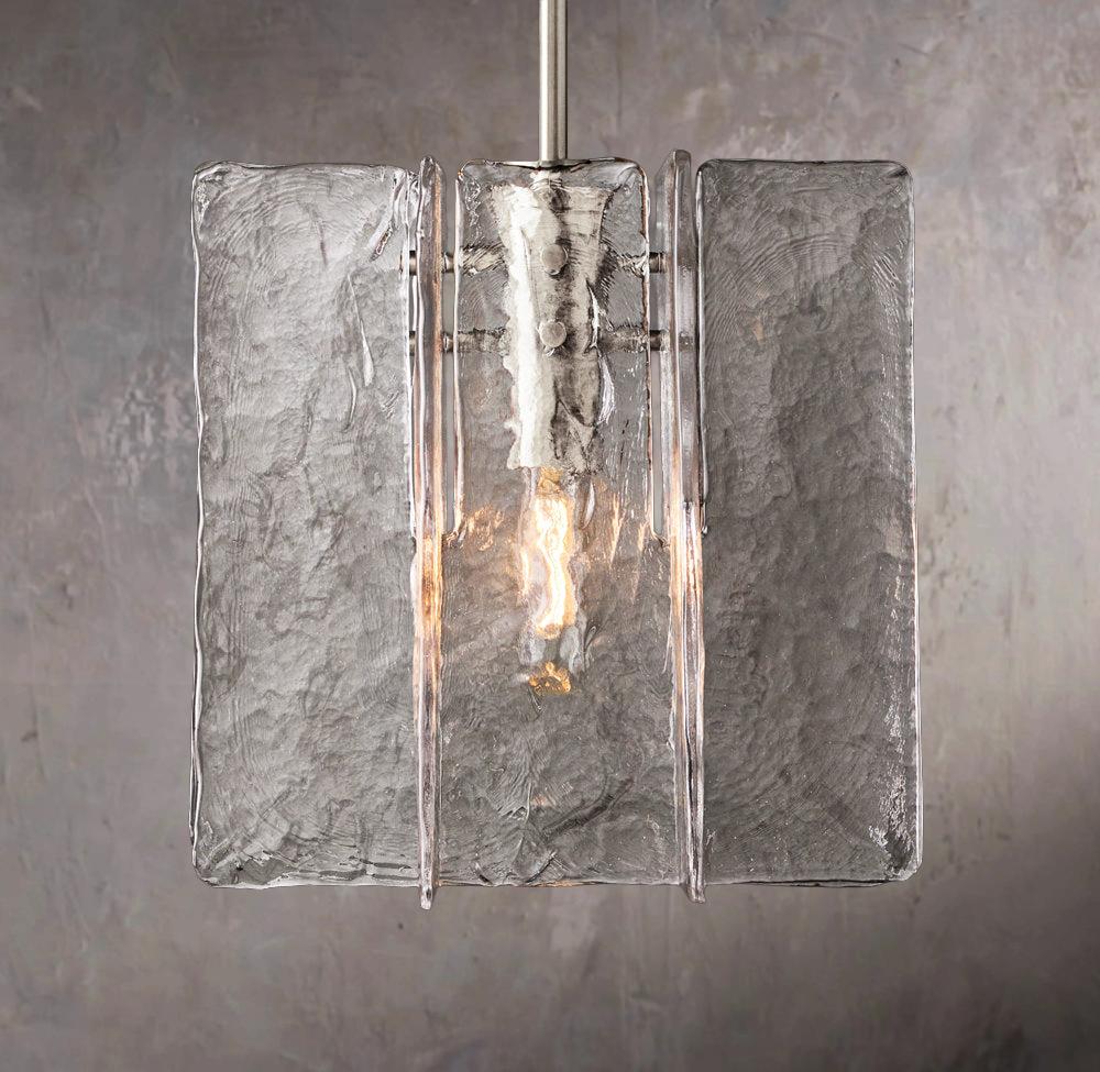 Lattice Pattern Clear Glass Suspended Pendant - Image 2