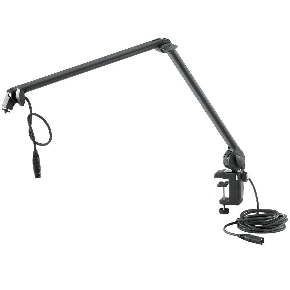 Konig & Meyer 23860 Microphone Desk Arm w/ Integrated 3-pin XLR Cable 6m (Black) - Image 1